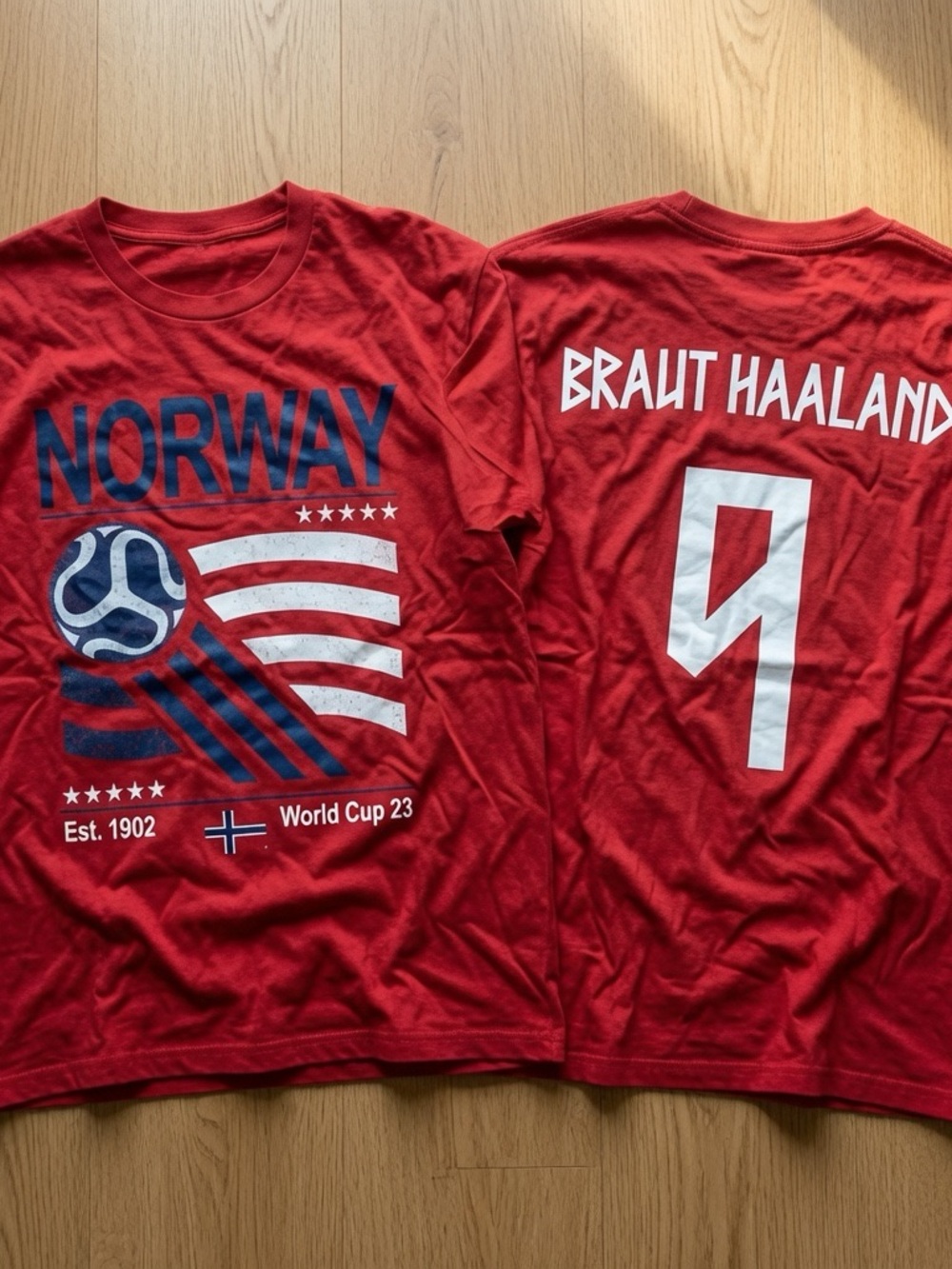 Braut Haaland Number 9 Norway Soccer Fan Shirt